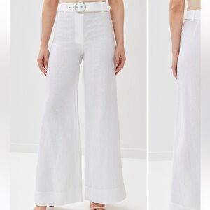 Reformation Ace Linen Wide-Leg Pants